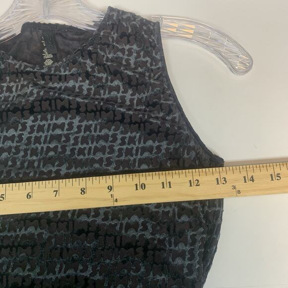 Skims Bodysuit Womens Small Velvet Burnout Logo Sleeveless Sheer Stretch S - Picture 4 of 6